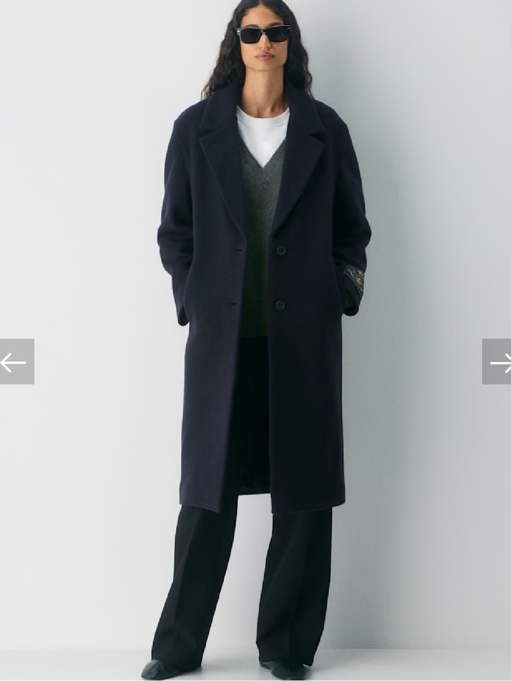 Aritzia Navy Wool Long Trench Coat - The Only Coat